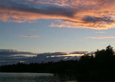 Solnedgång över Ältasjön